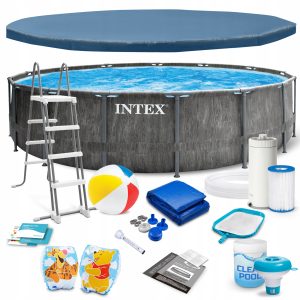 BASEN OGRODOWY STELAŻOWY INTEX 457x122 ZESTAW 18W1