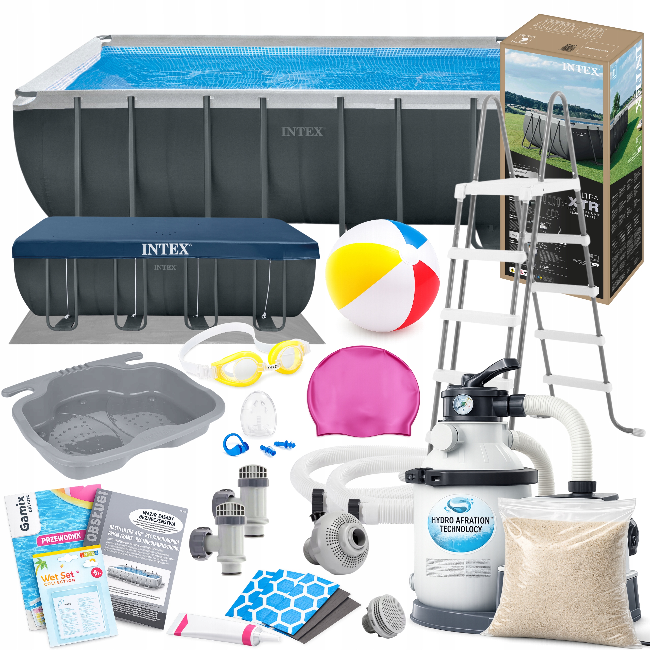 Basen Ogrodowy Intex Stelażowy z Pompą Piaskową 549x274x132 26356 Model2026