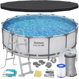 BASEN STELAŻOWY OGRODOWY OKRĄGŁY RODZINNY 457x122cm BESTWAY 11w1