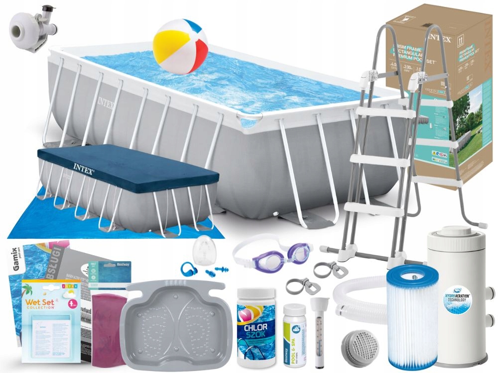 Basen Ogrodowy Stelażowy Prostokątny Intex 26788 400x200x100 19w1 Model2026